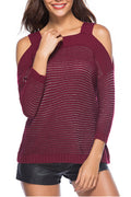 Women Classy Off Shoulder Slim Sweater