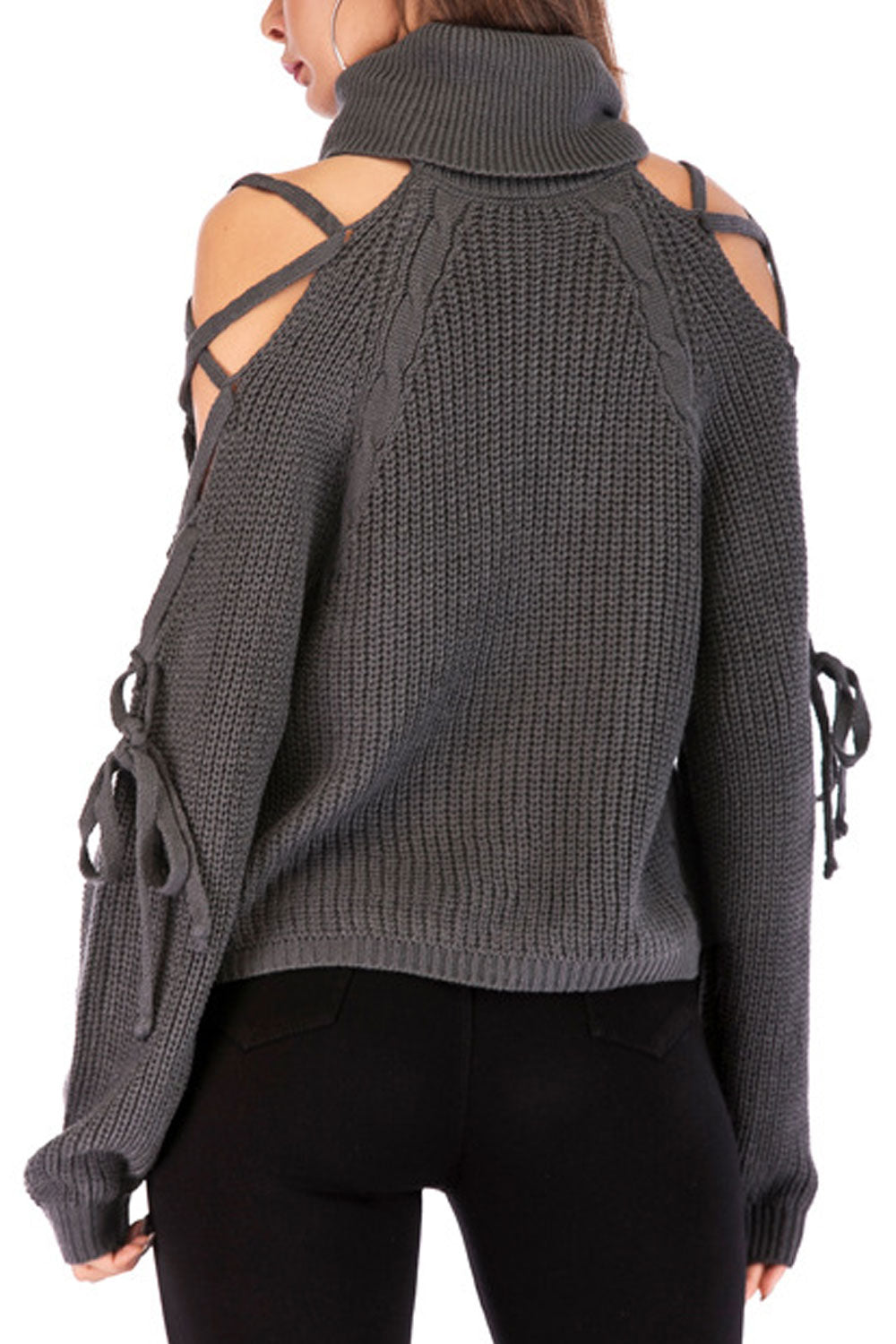 Women Fetching High Neck Long Sleeve Sweater