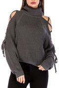 Women Fetching High Neck Long Sleeve Sweater