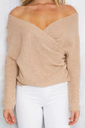 Women Elegant V Neck Long Sleeve Sweater