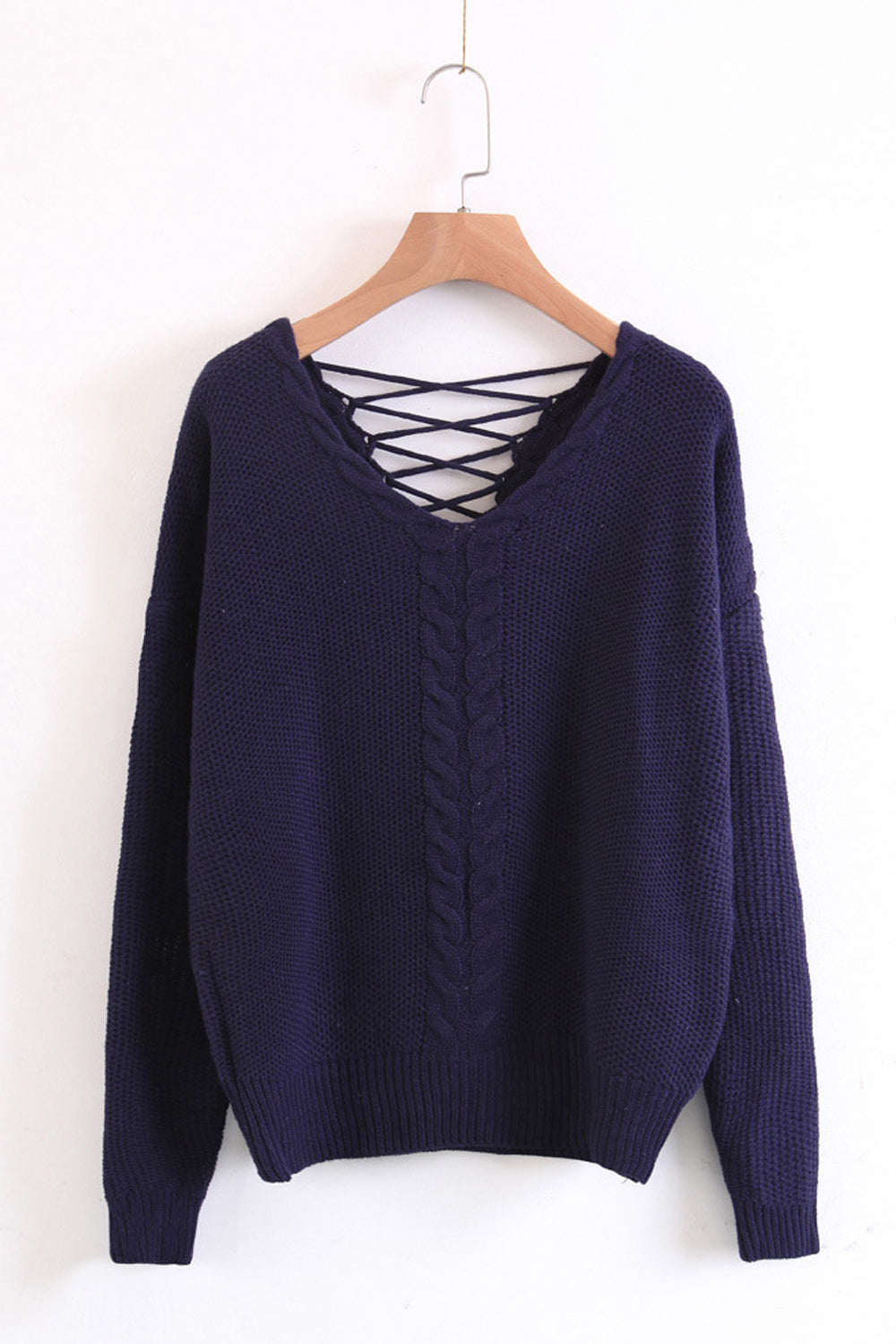 Women Beautiful & Comfy Solid Color V Neck Sweater