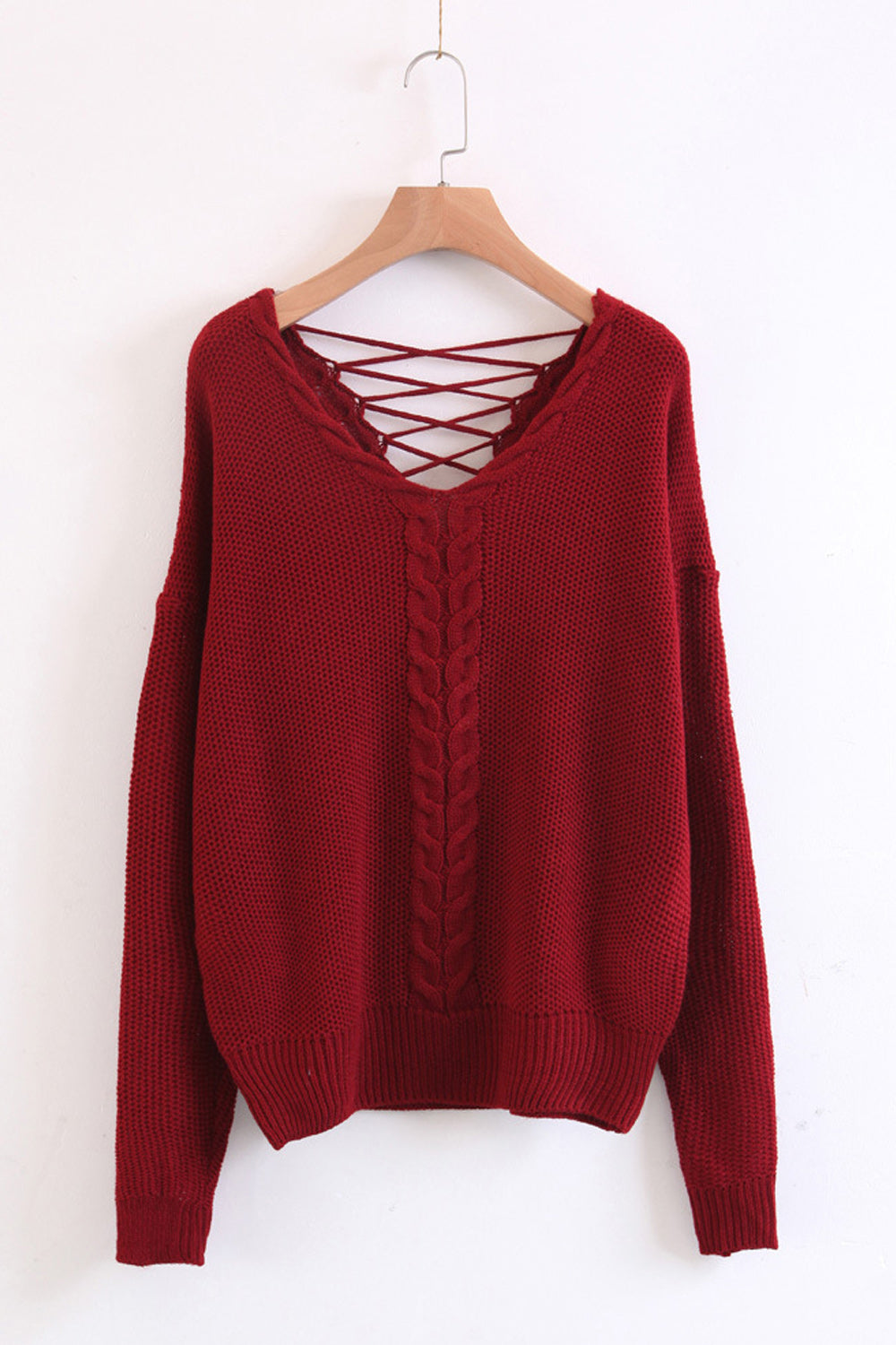 Women Beautiful & Comfy Solid Color V Neck Sweater