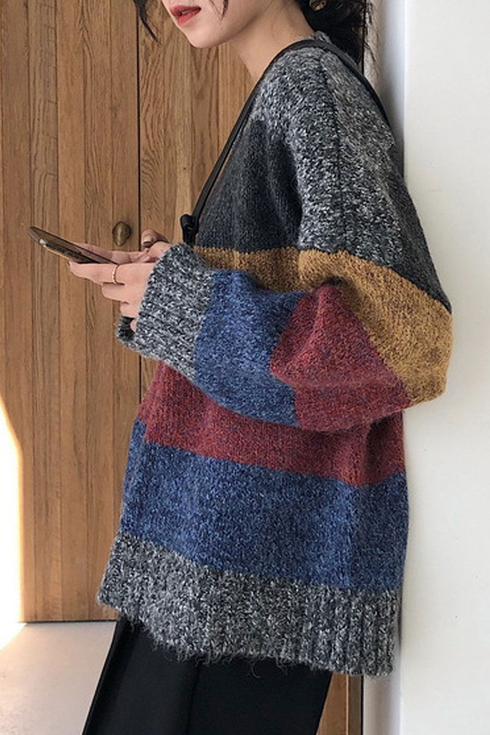 Women Warm Round Neck Comfortable Loose Long Sleeve Stylish Sweater