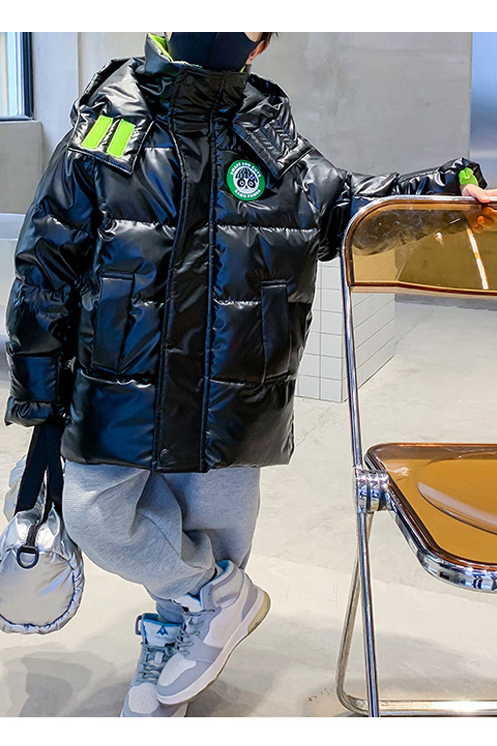 Kids Boys Stand Up Collar Jacket full sleeves