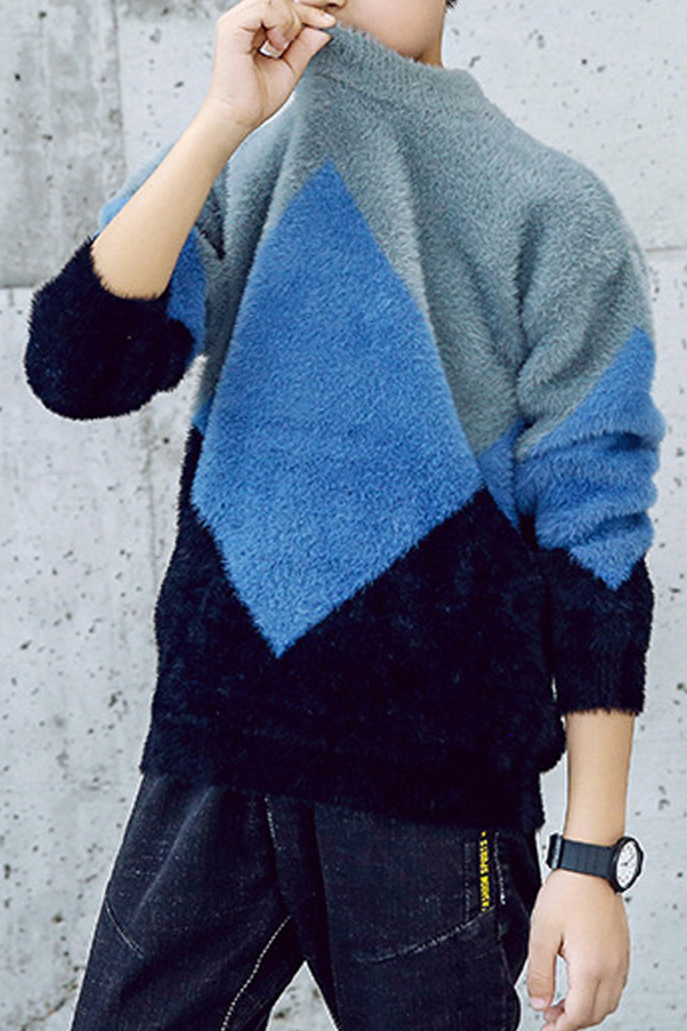 Kids Boys Multicolor Long Sleeves Sweater