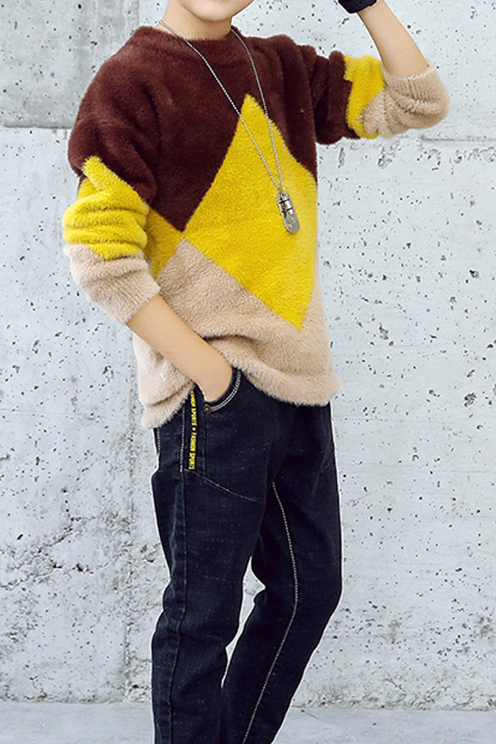 Kids Boys Multicolor Long Sleeves Sweater