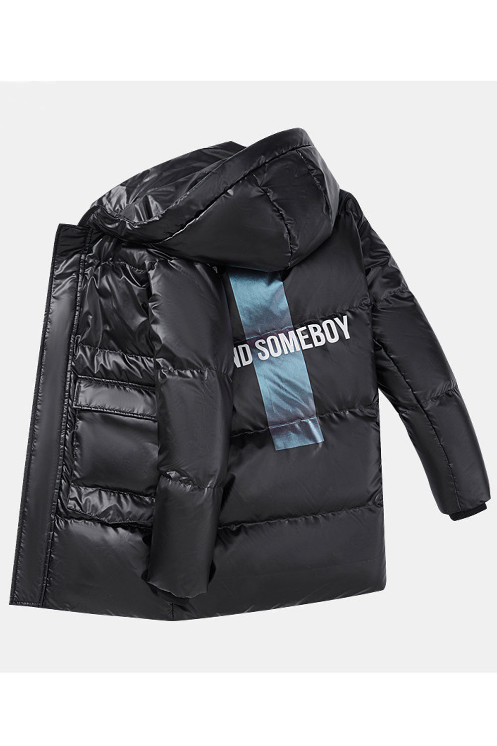Kids Boys Superb Shinning Colored Solid Pattern Reliable Flap Pockets Hooded Neck Warm Padded Jacket