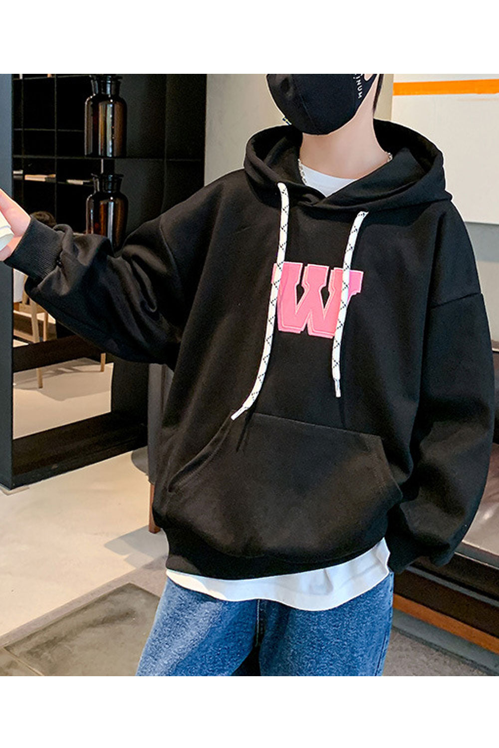 Kids Boys Elegent Letter Pattern Pocket Designed Loose & Warm Long Sleeve Pullover Hoodie
