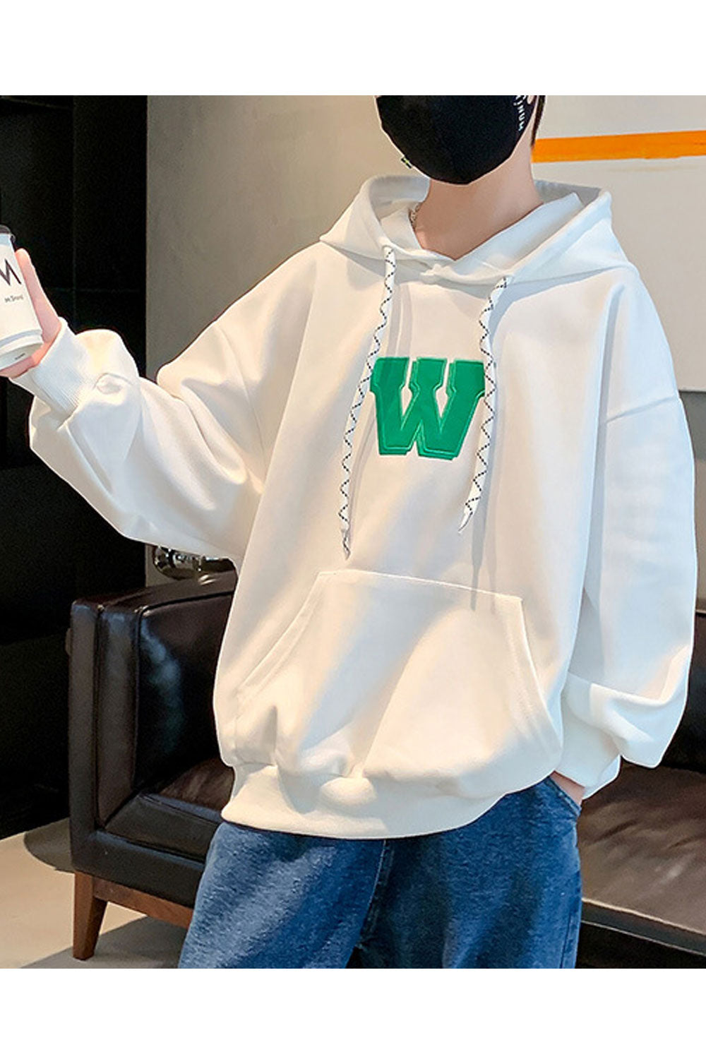 Kids Boys Elegent Letter Pattern Pocket Designed Loose & Warm Long Sleeve Pullover Hoodie