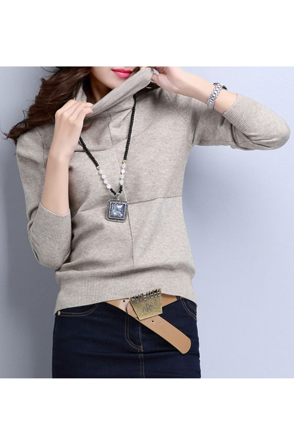 Women Stylish Slim Fit Long Sleeve Sweater