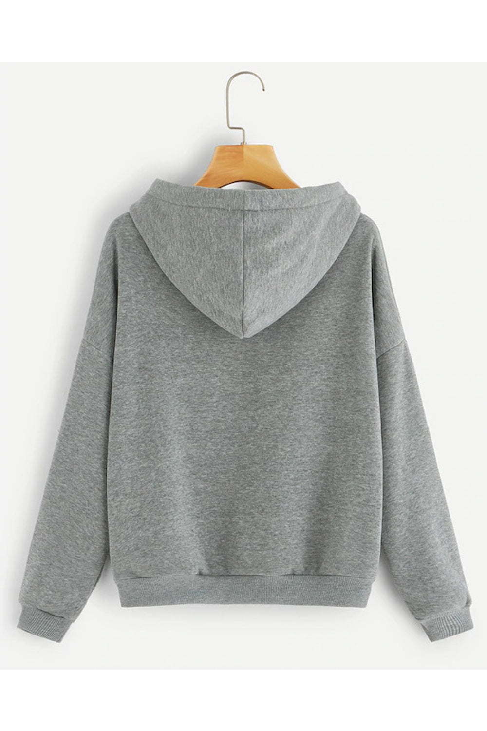 Women Awesome Letter Pattern Long Sleeve Comfy Ribbed Hem Winter Casual Drawstring Closure Hoodie
