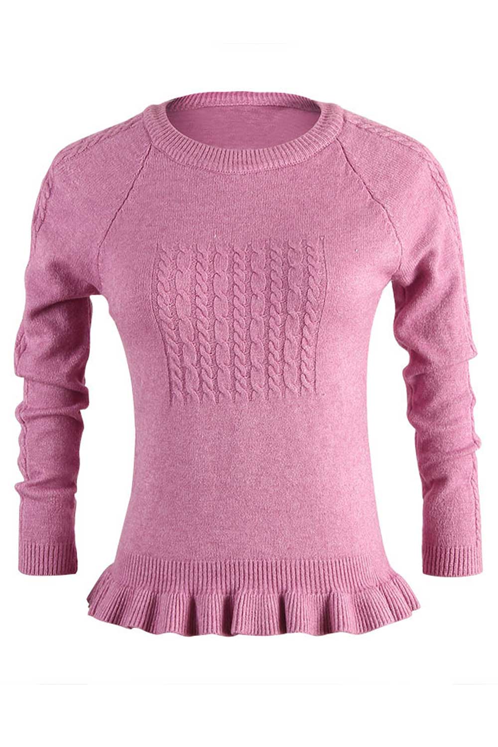 Women Lovely Ruffles Hem Sweater
