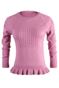 Women Lovely Ruffles Hem Sweater