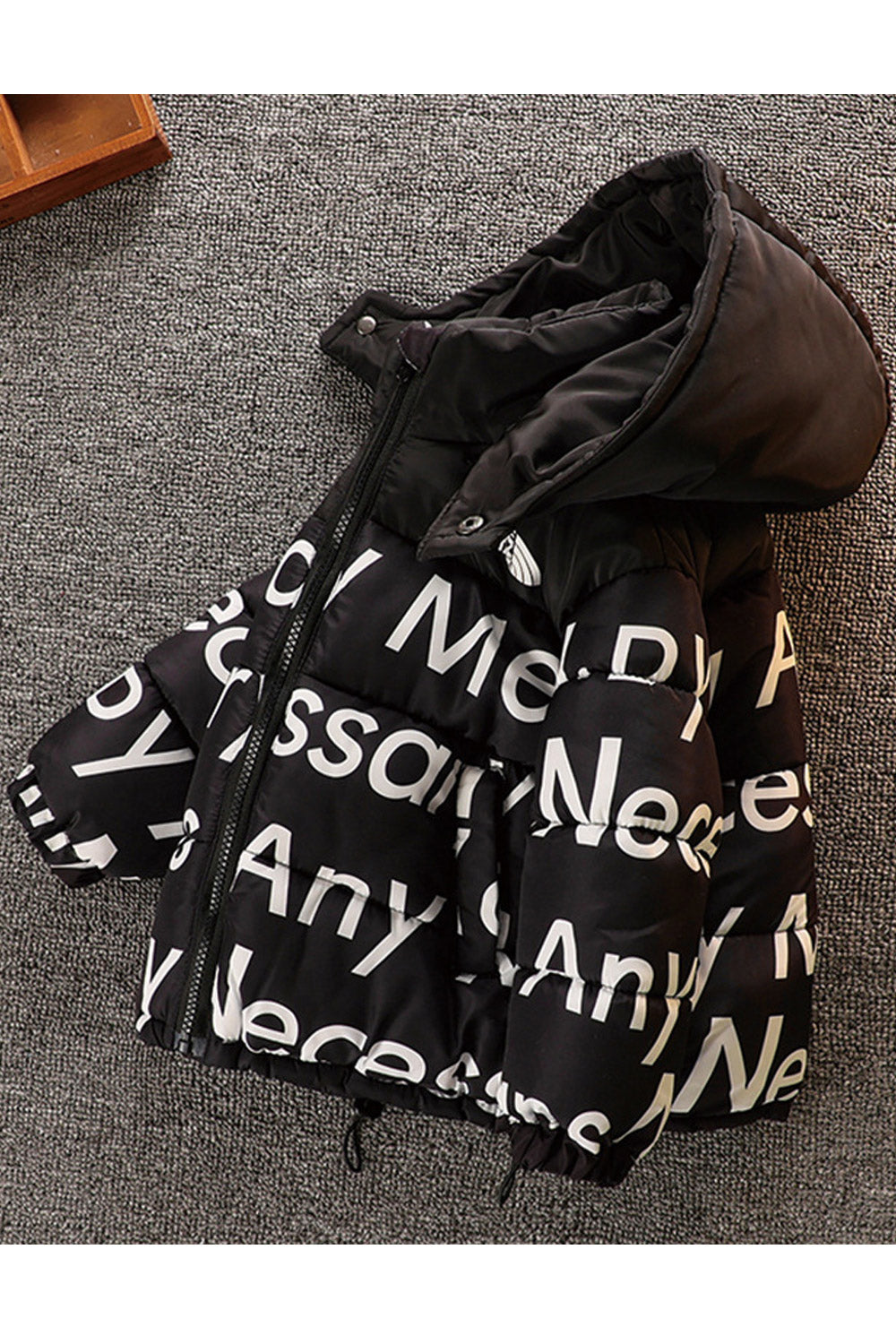Kid Boys Thickened Printed Hooded Padded Jacket