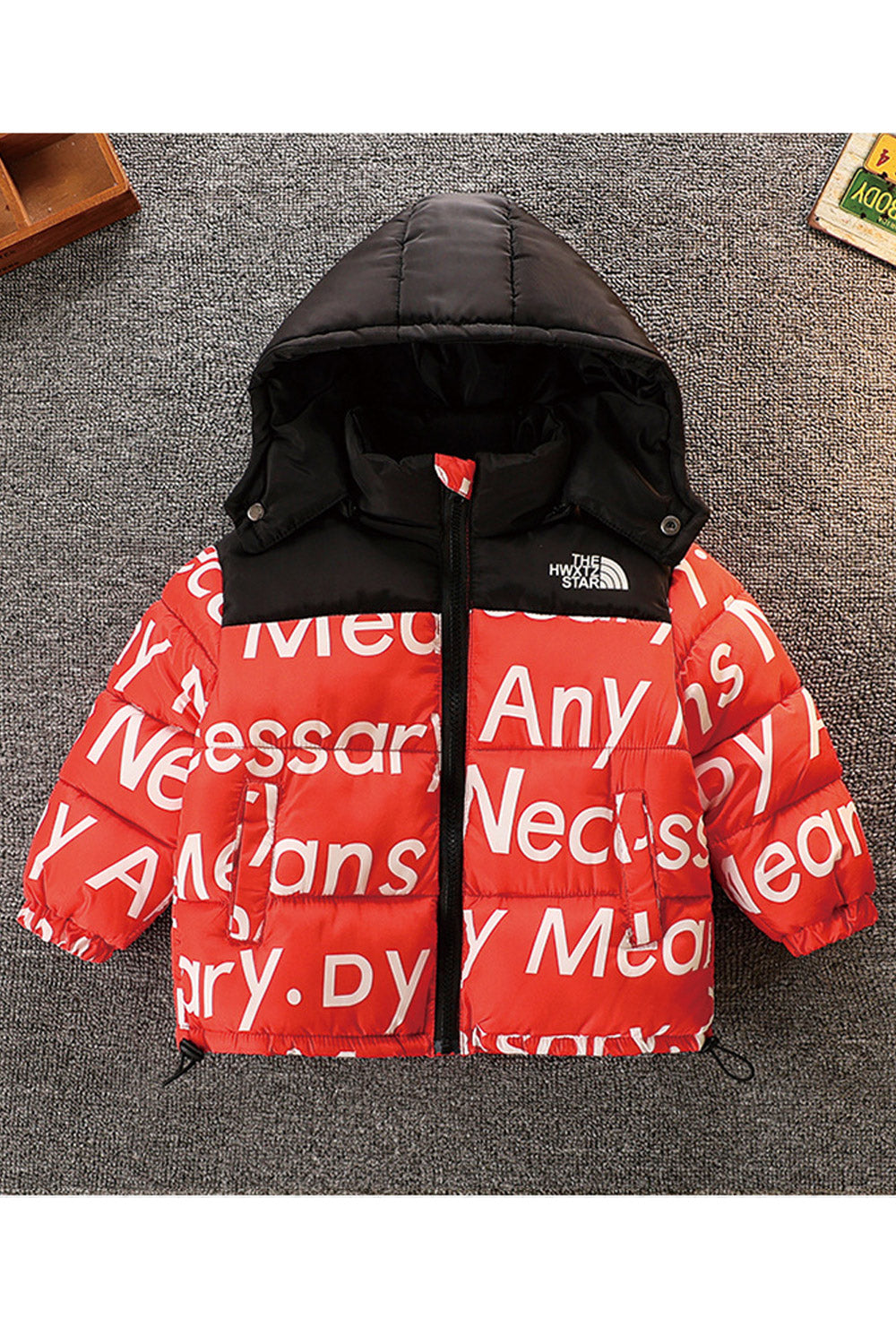 Kid Boys Thickened Printed Hooded Padded Jacket