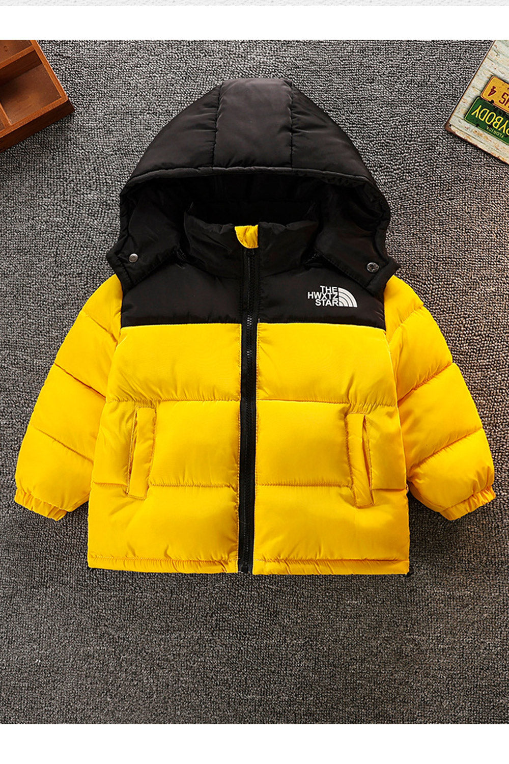 Kid Boys Thickened Solid Zipper Down Padded Jacket