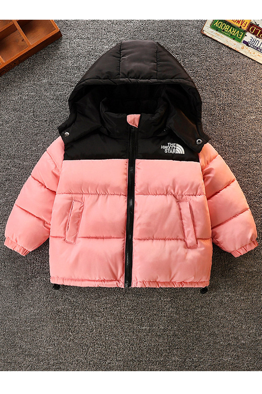 Kid Boys Thickened Solid Zipper Down Padded Jacket