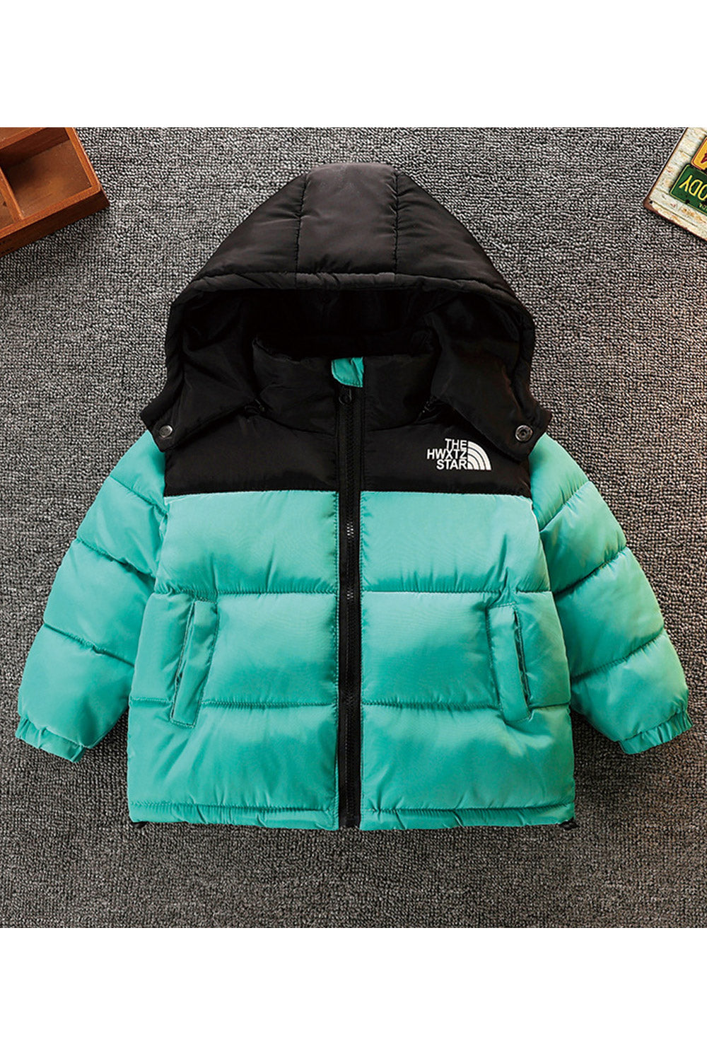 Kid Boys Thickened Solid Zipper Down Padded Jacket