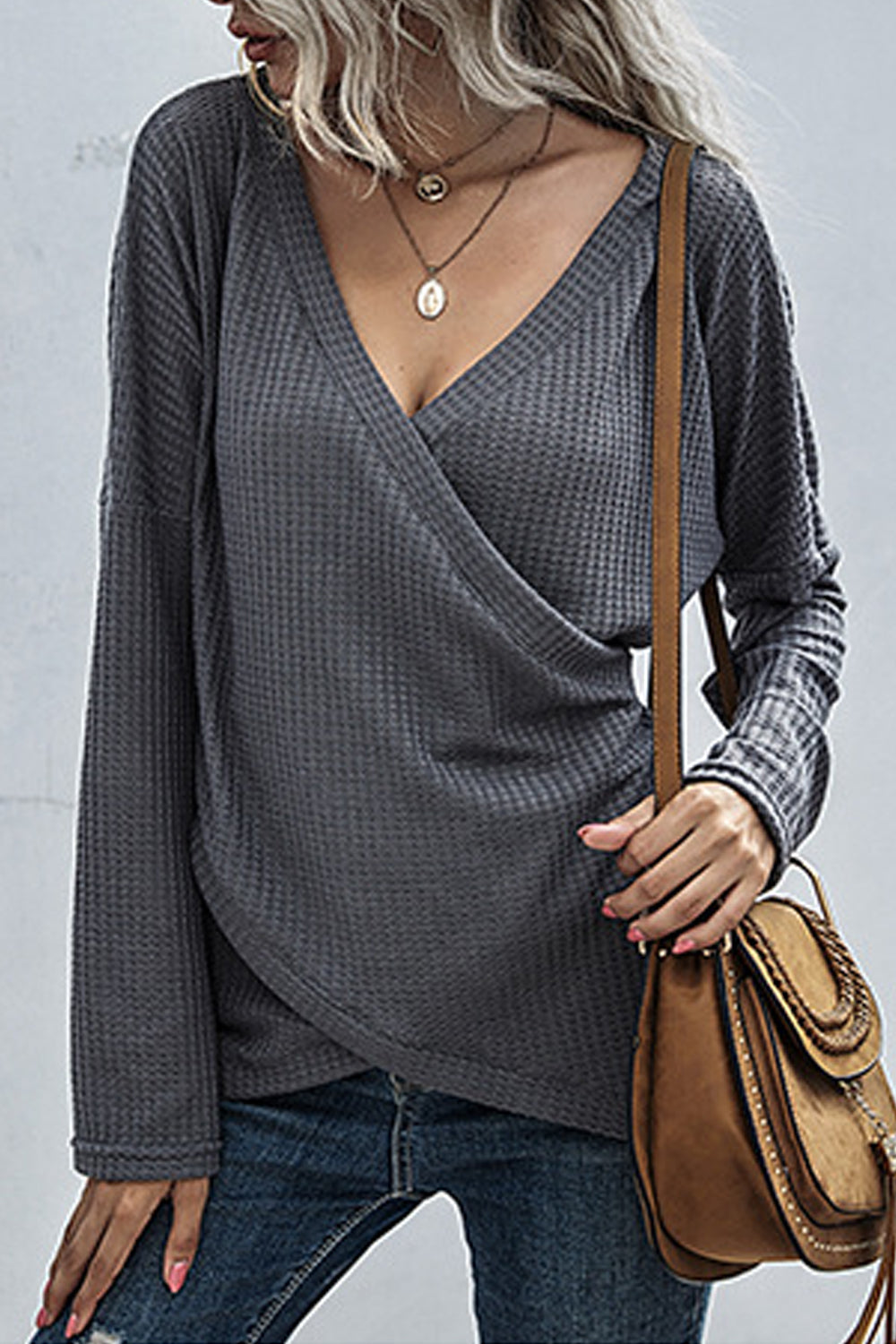 Women Elegant V-Neck Long Sleeve Knitted Solid Pattern Warm Winter Cardigan