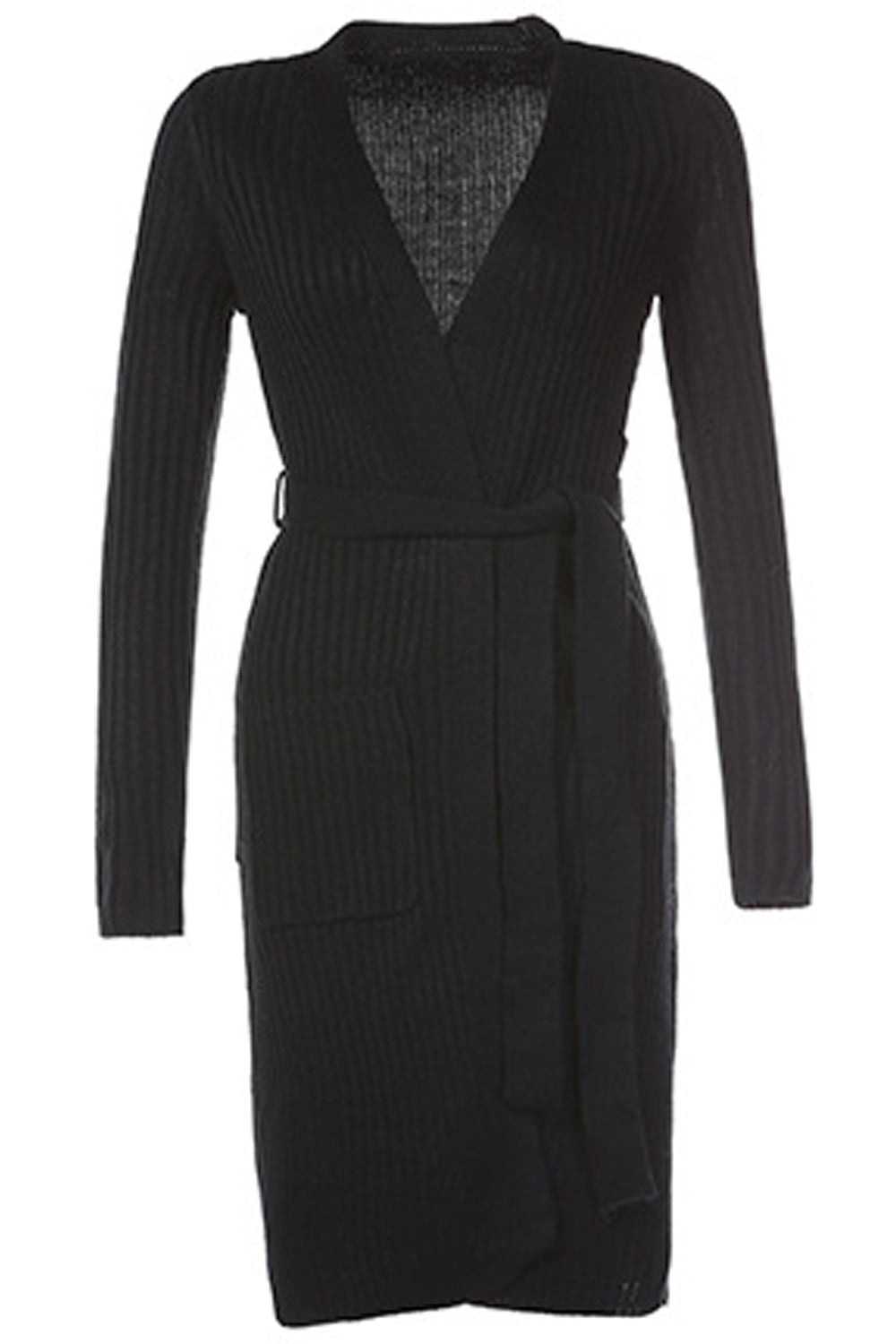 Women Winter Long Split Hem Cardigan