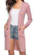 Women Winter Long Split Hem Cardigan