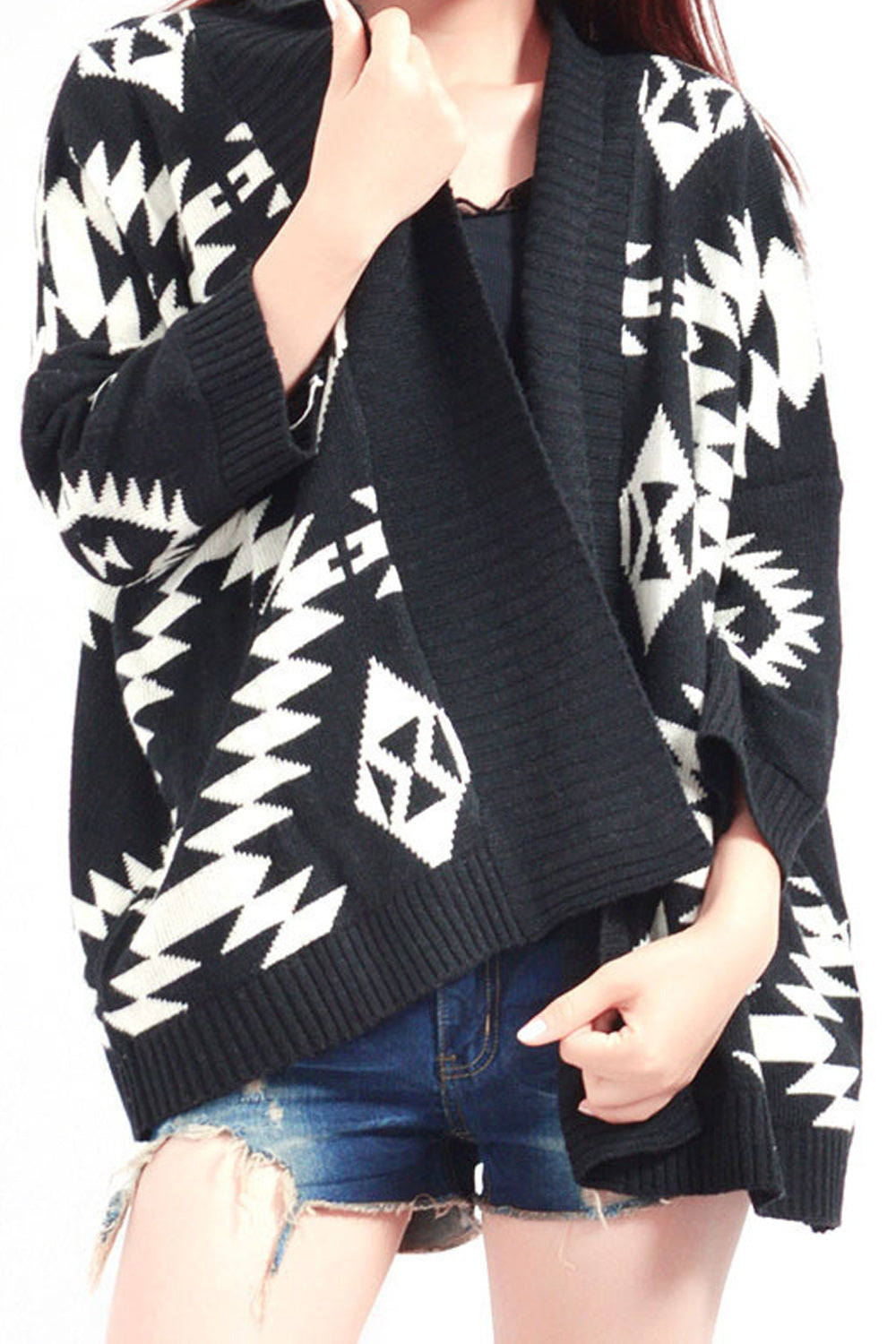 Women Windproof Bat Sleeve Cardigan
