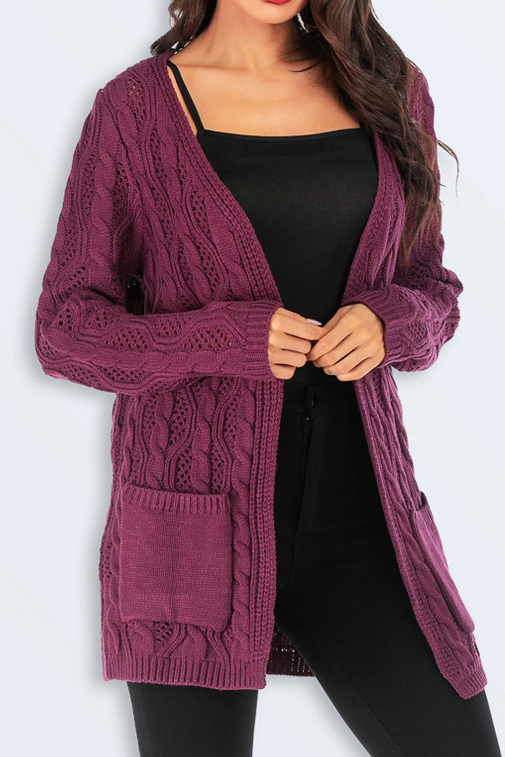 Women Classy Warm Open Front Long Cardigan