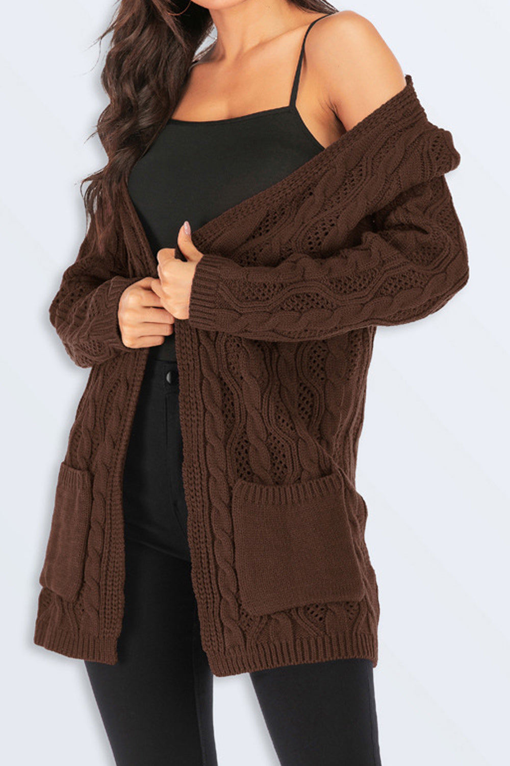 Women Classy Warm Open Front Long Cardigan