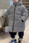 Kids Boys Cotton Plaid Padded Jacket