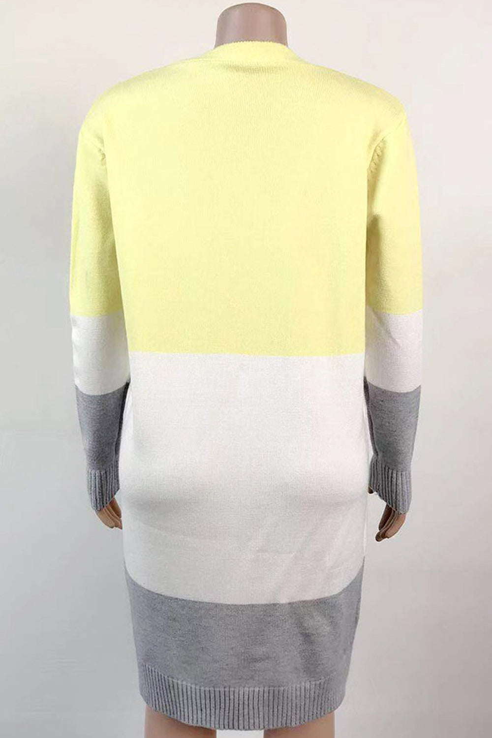 Women Dazzling Long Contrast Color Cardigan