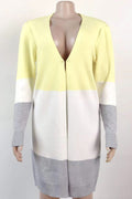 Women Dazzling Long Contrast Color Cardigan
