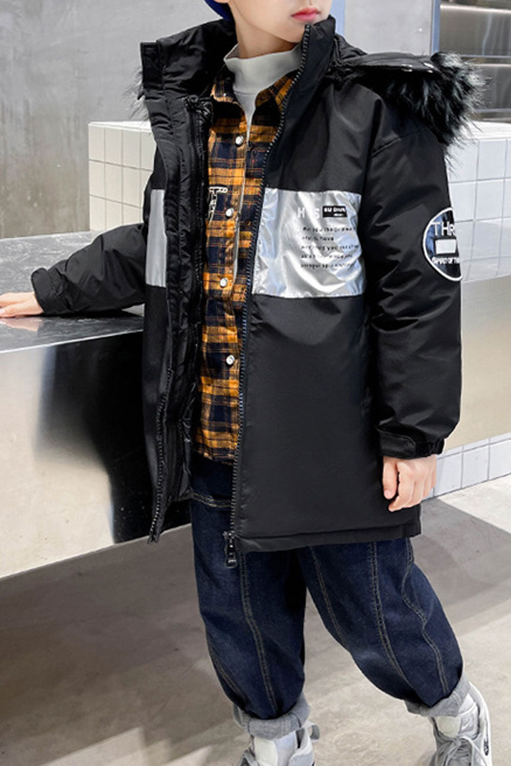 Kids Boys Casual Solid Padded Jacket