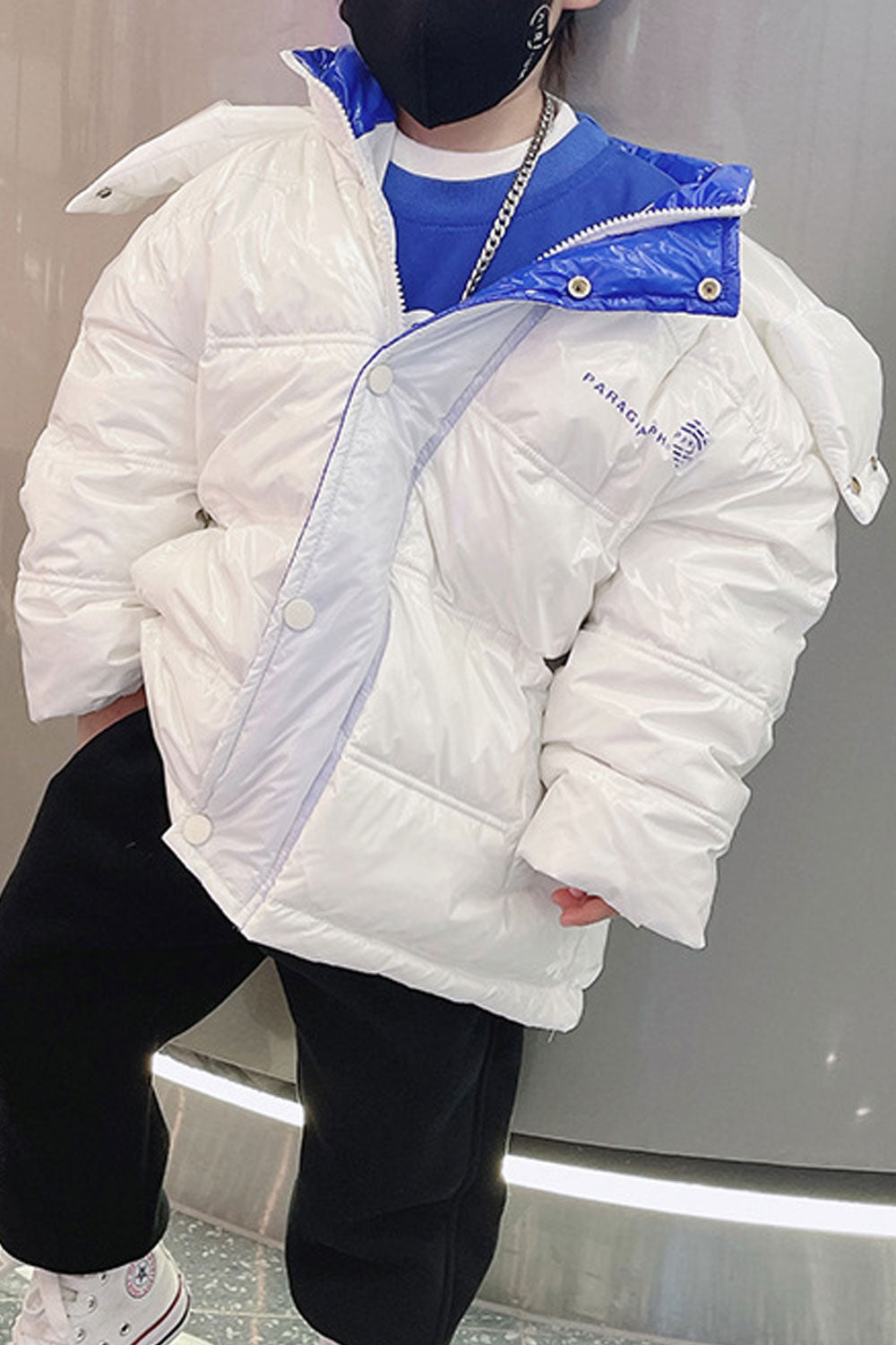 Kids Boys High Neck Padded Winter Jacket