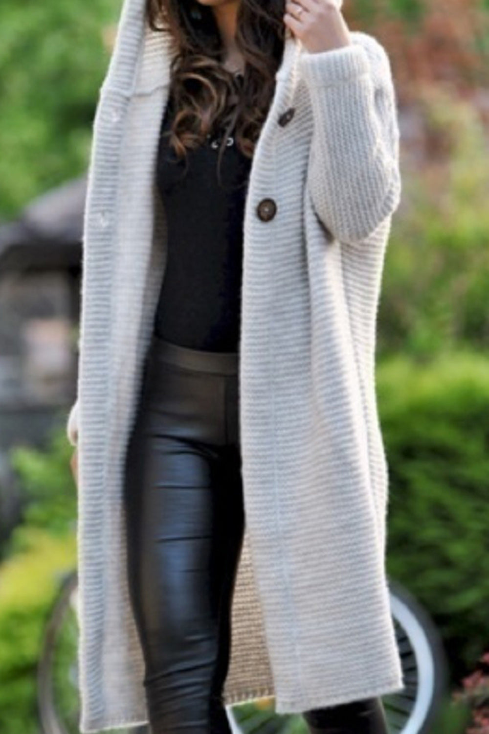 Women Lovely Warm Hooded Long Cardigan