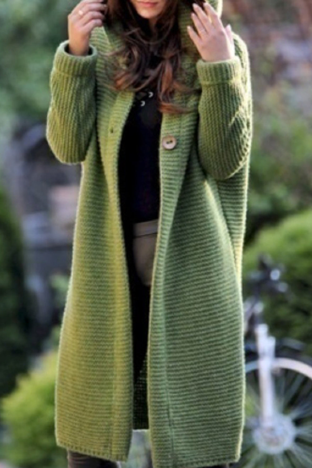 Women Lovely Warm Hooded Long Cardigan
