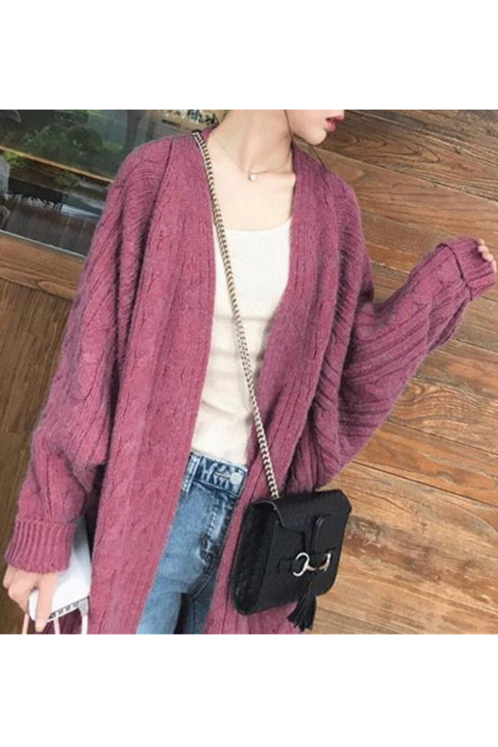 Women Splendid Bat Sleeve Loose Cardigan