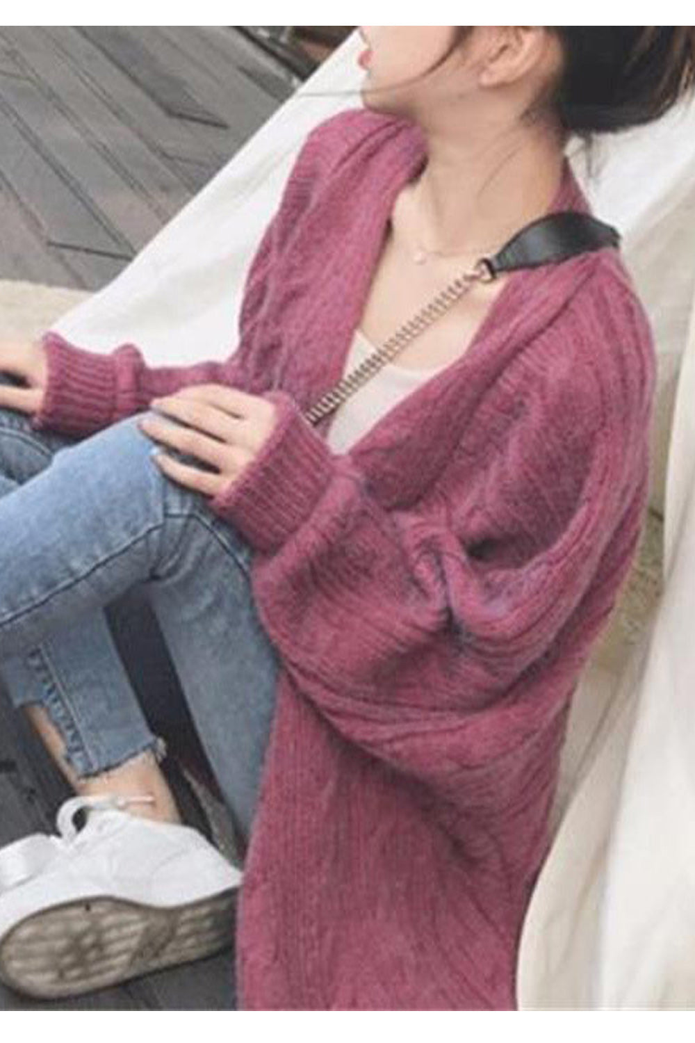 Women Splendid Bat Sleeve Loose Cardigan