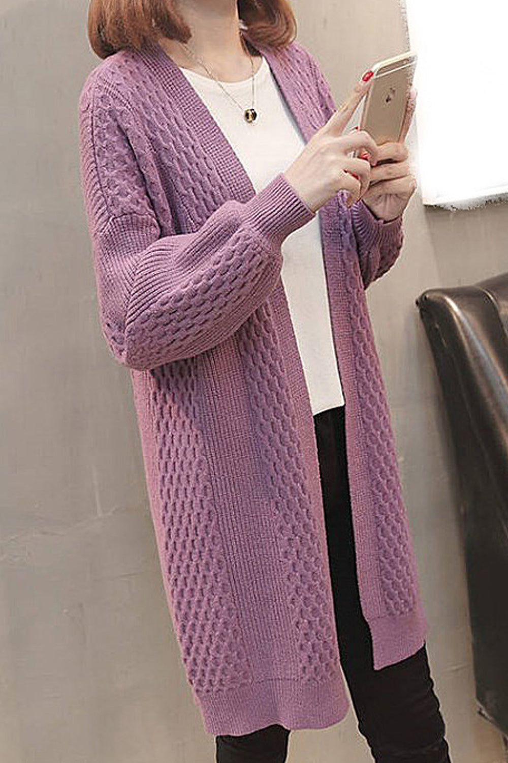 Women Comfy Solid Color V Neck Cardigan