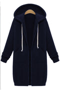 Women Pretty Solid Colored Mid-Length Styled Ribbed Cuff Zipper Closure Warm Hooded Neck Casual Jacket