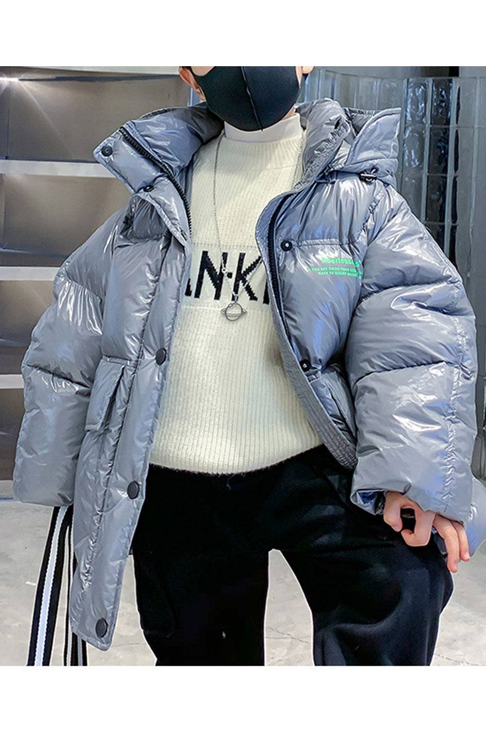 Kids Boys Solid Cotton Padded Jacket