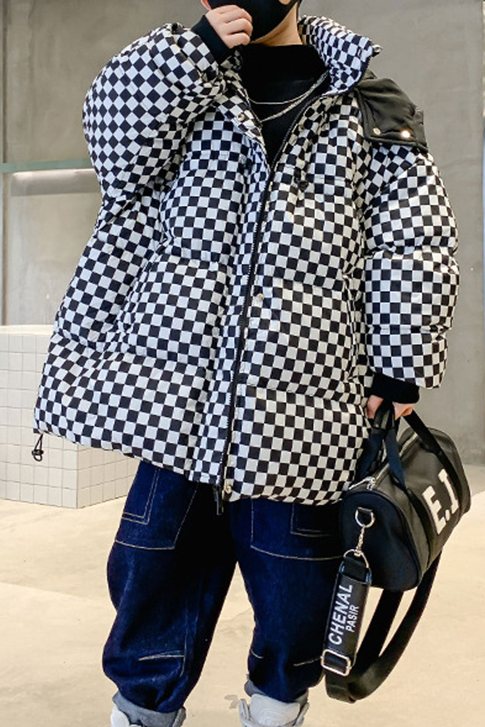 Kids Boys Plaid Checks Cotton Padded Jacket