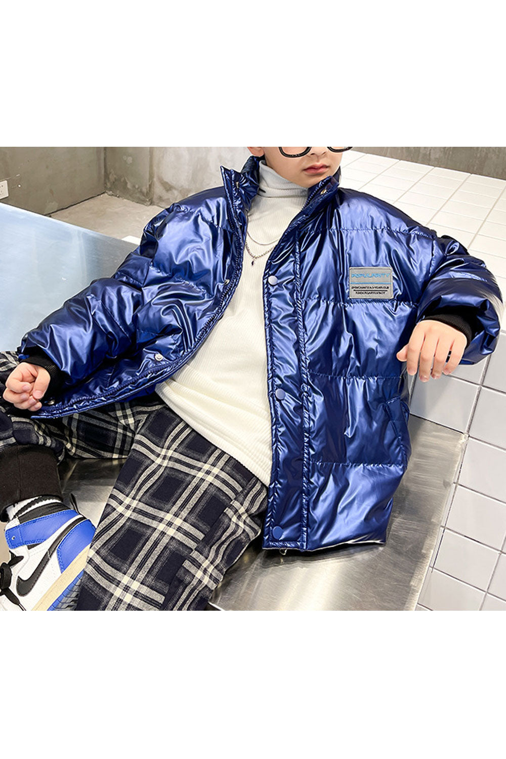 Kids Boys Glossy Winter Padded Jacket