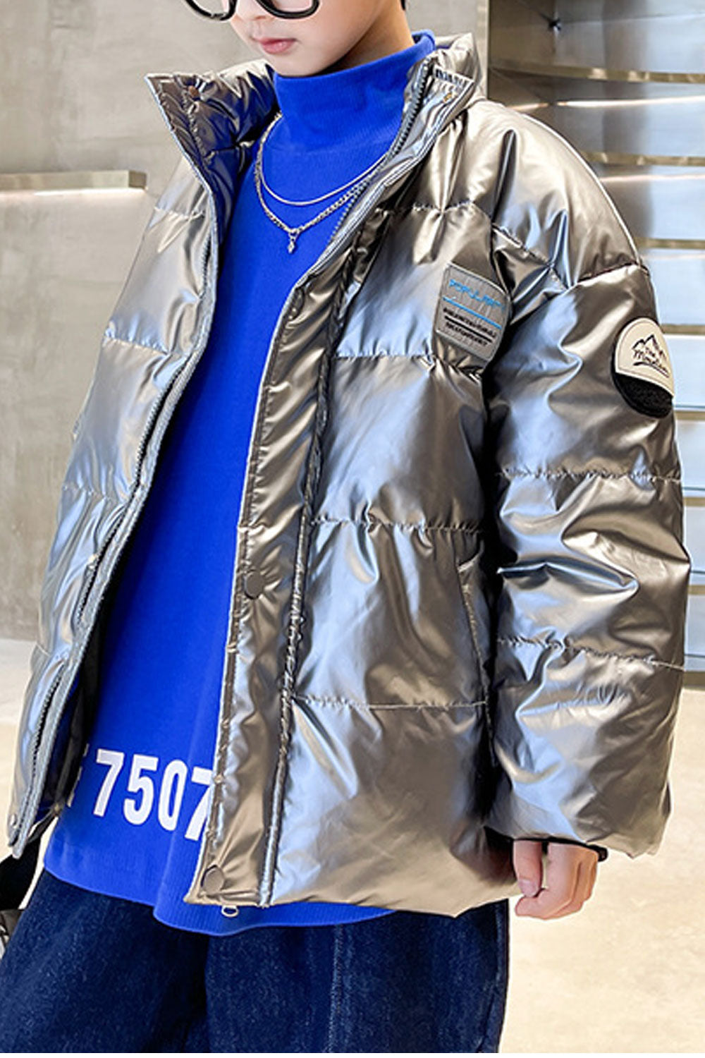 Kids Boys Glossy Winter Padded Jacket