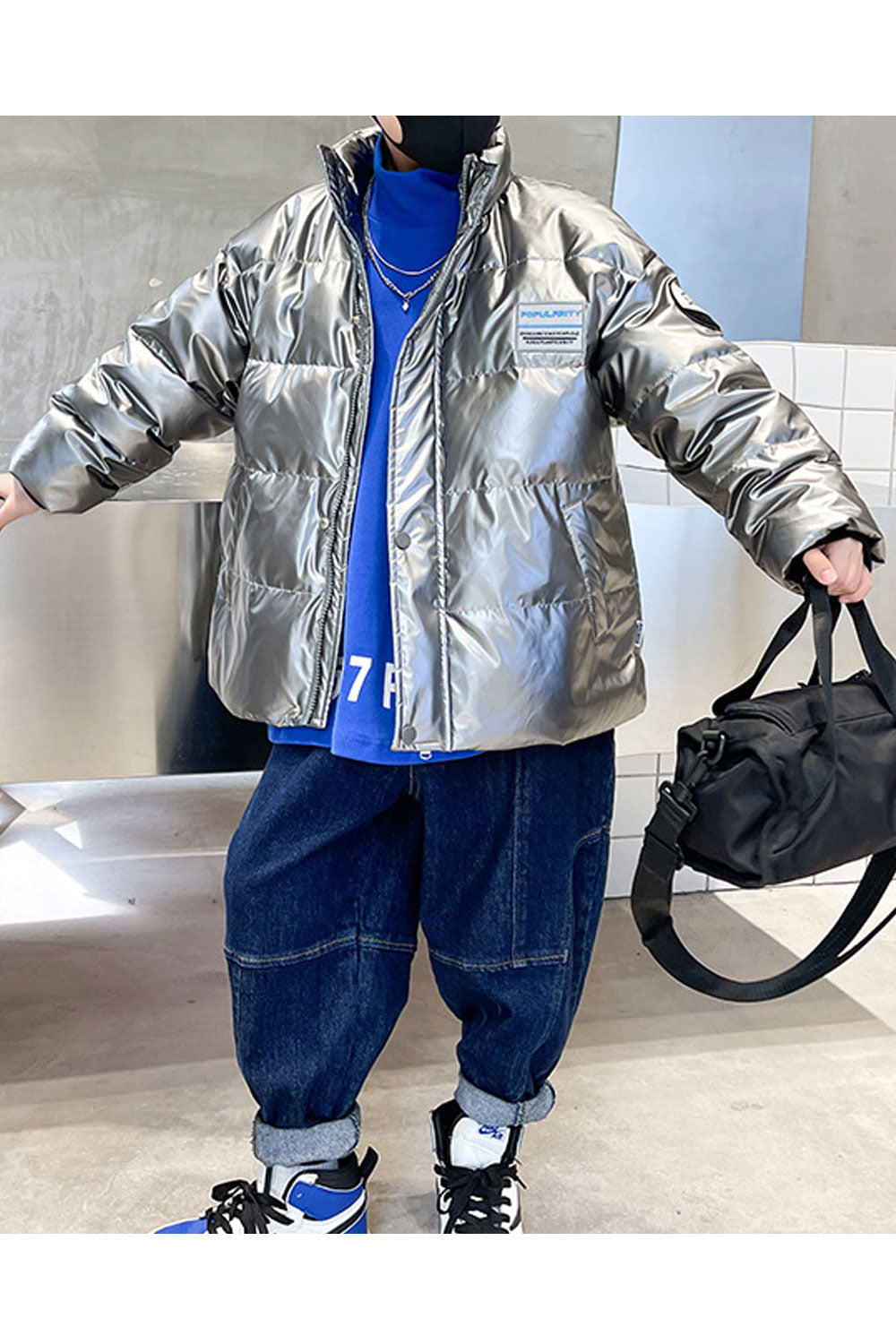 Kids Boys Glossy Winter Padded Jacket