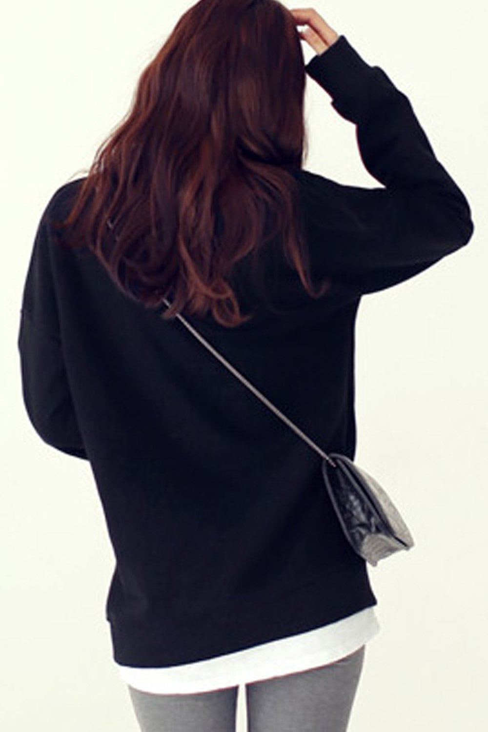 Women Elegant Long Sleeve Letter Pattern Loose Fit Winter Sweatshirt