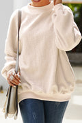 Women Relaxful Loose Fit Round Neck Solid Pattern Knitted Winter Sweater