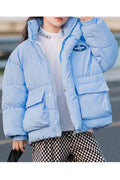 Kids Girls Simple High Neck Jacket