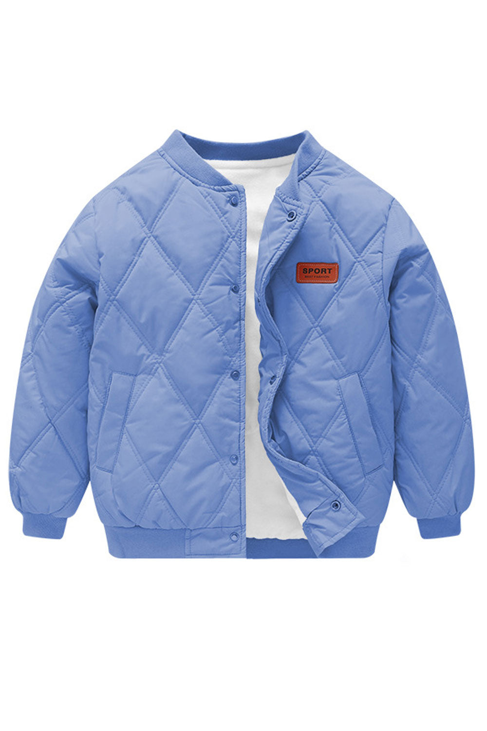 Kid Boys Round Neck Waist Length Padded Jacket