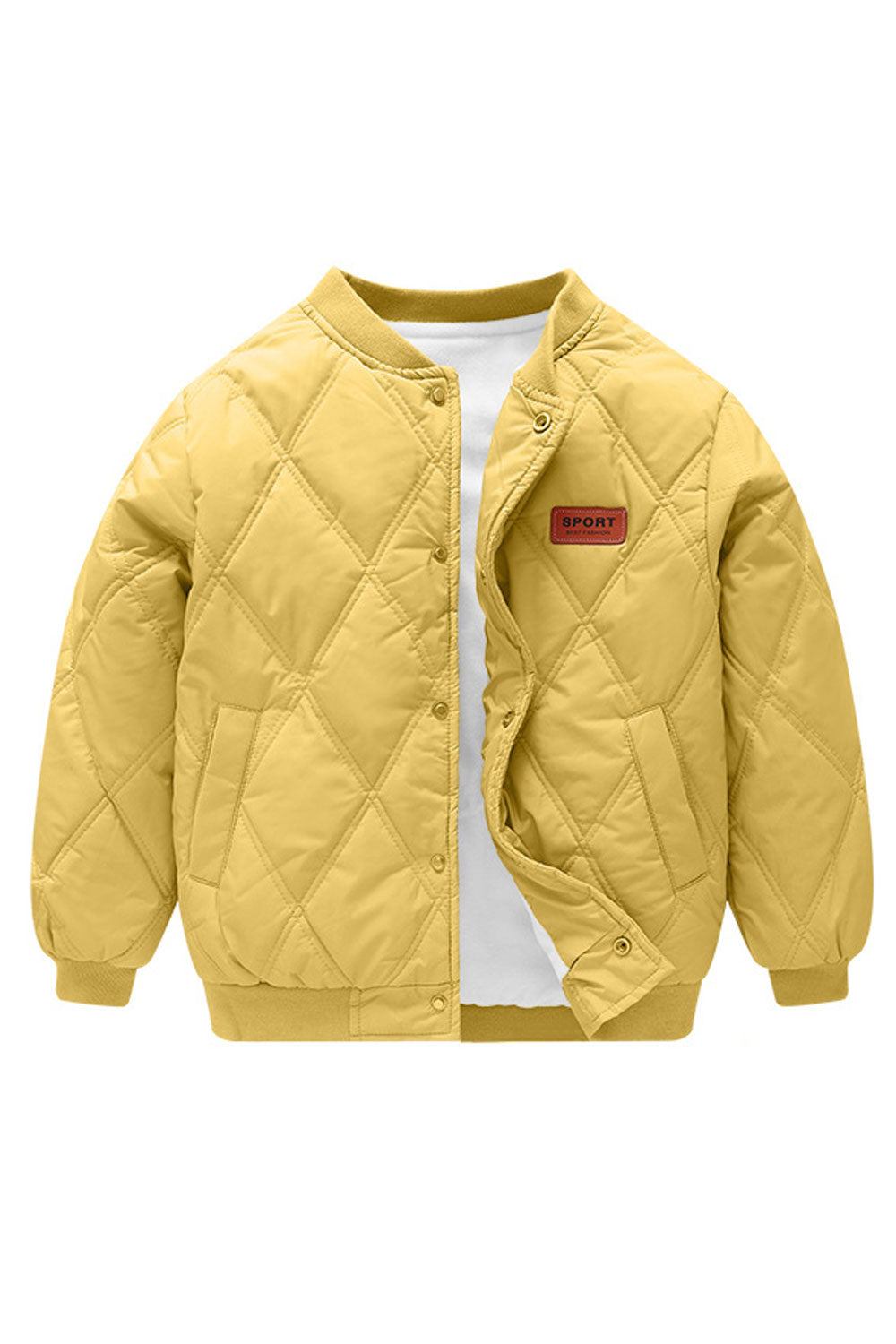 Kid Boys Round Neck Waist Length Padded Jacket