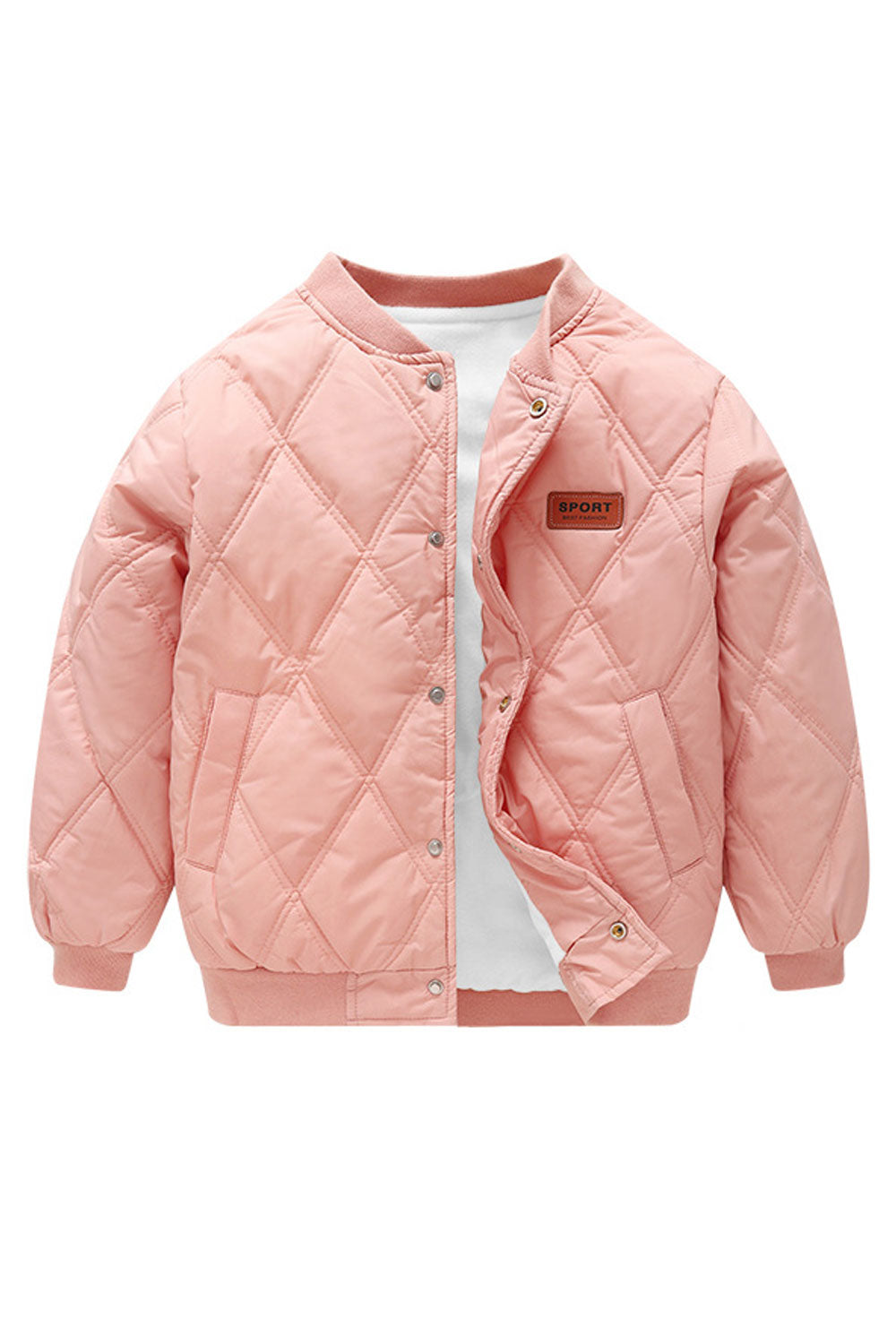 Kid Boys Round Neck Waist Length Padded Jacket